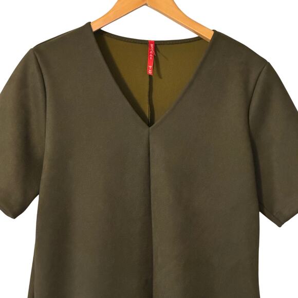 SPANX Faux Suede Column Dress Utility Green Womens size Large - Picture 3 of 6